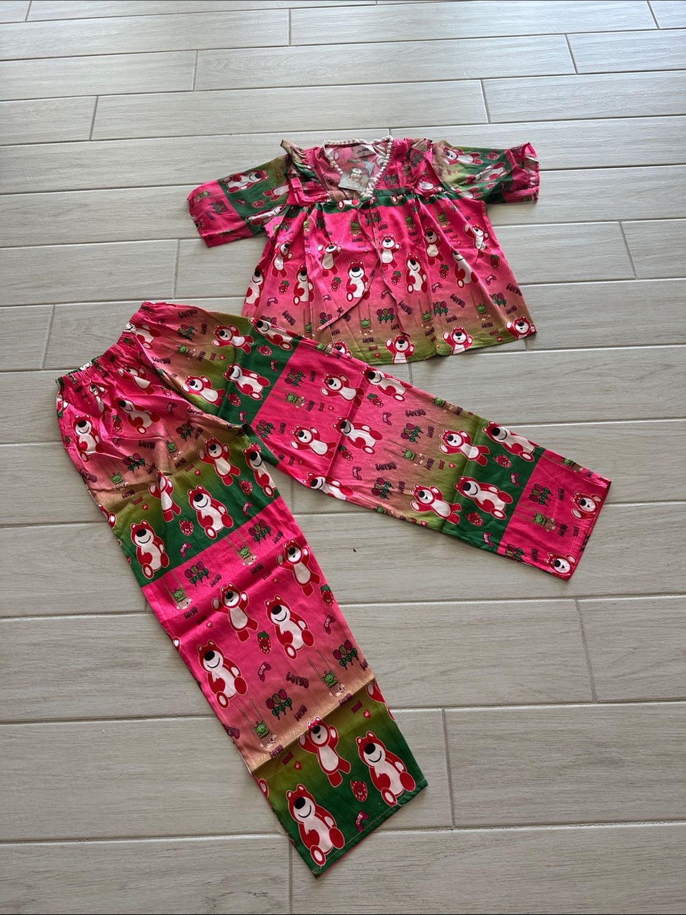 Print of the Teddy Bears babydoll pajamas sets